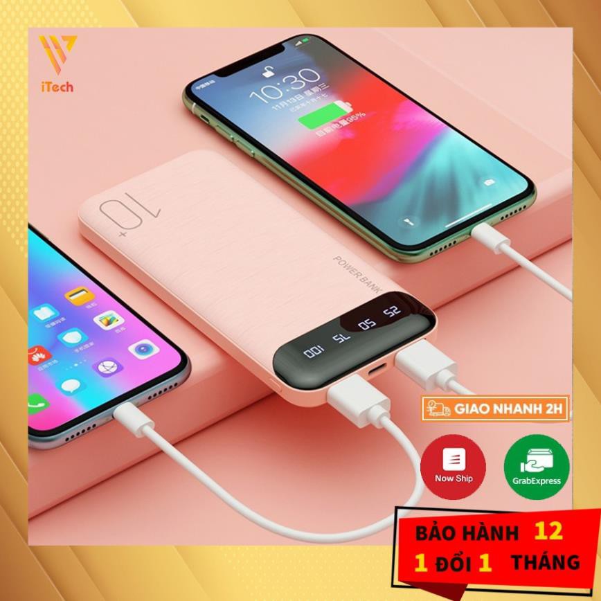 Sạc Dự Phòng 10000mAH Wk-161 Có Màn Led Hiển Thị Chế Độ Sạc Kép Trang Bị 2 Cổng USB Sạc Nhanh Hơn Cho Điện Thoại