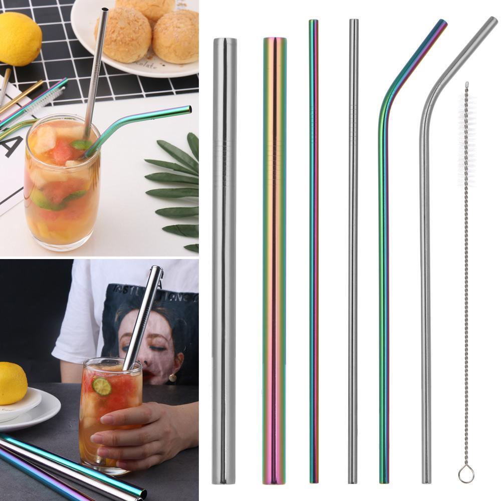 Set 4 / 6 / 8 Ống Hút Cong Bằng Kim Loại Cho Các Bữa Tiệc