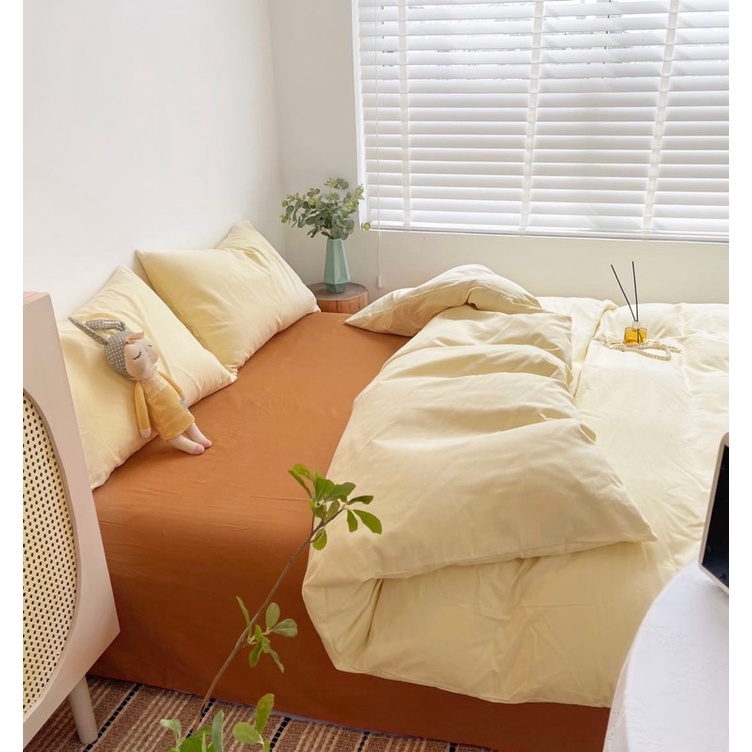 Bộ chăn ga giường TC notag 2022, set 4 món cotton tici đủ size free bo chun MỚI