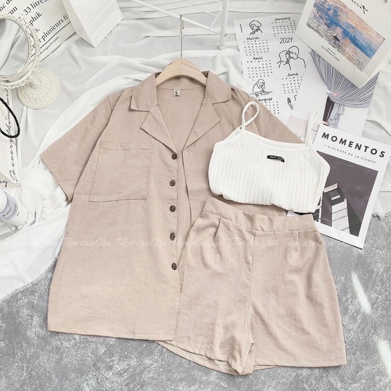 Set đồ 2 món gồm áo blazer &amp; quần đùi