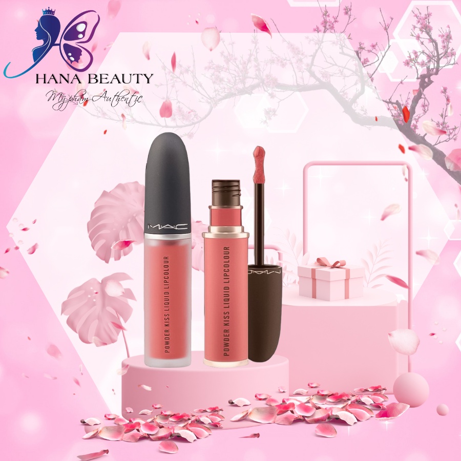 Son Mac Kem, Mac Powder Kiss Liquid Lipcolour, BST Son Kem Lì Mac Chính Hãng Full Size 5ml