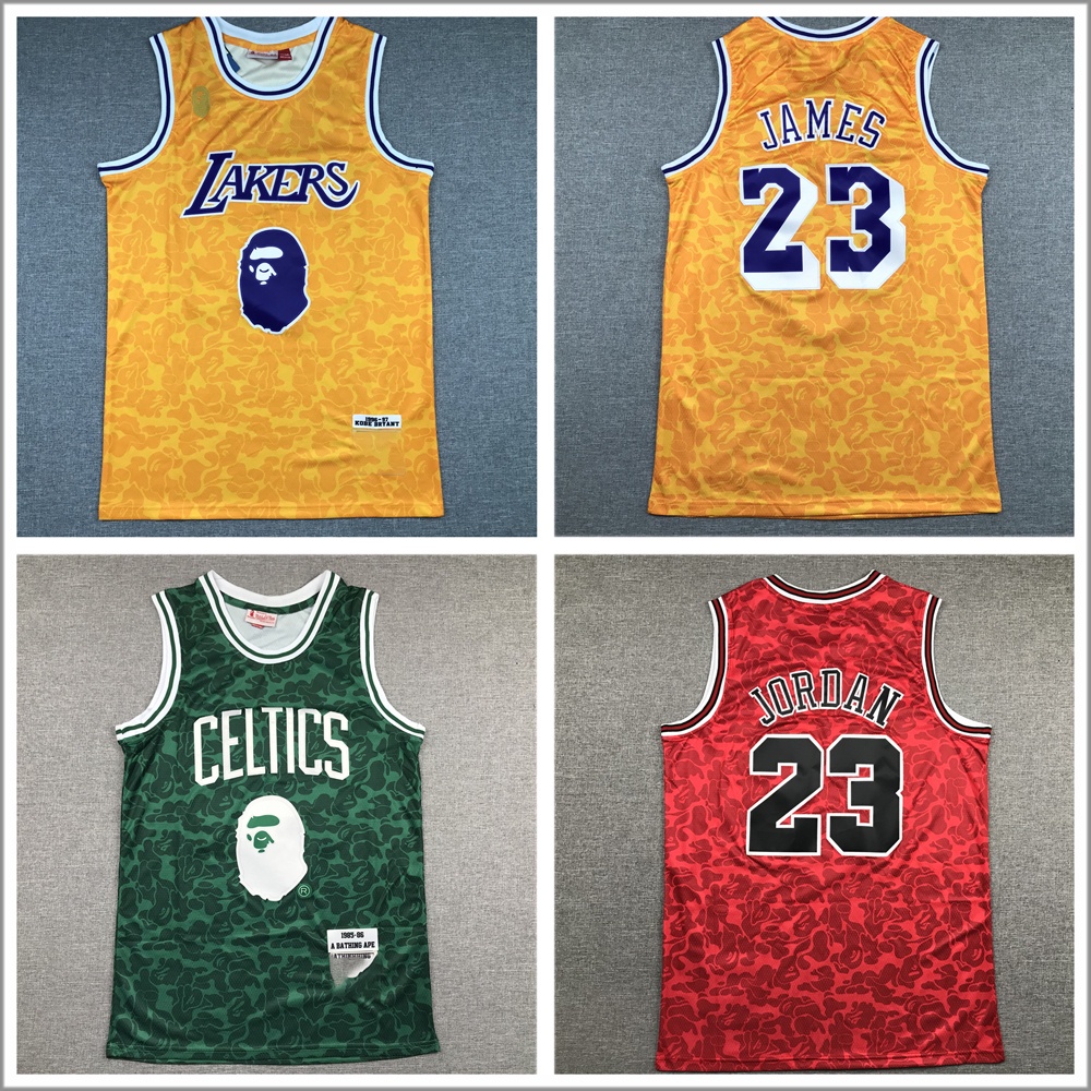 Áo Bóng Rổ Jersey Thêu Chữ Celtics Phiên Bản Chicago Bulls Lakers Thời Trang Cho Nam