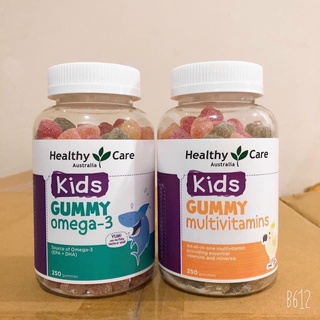 Kẹo nhai Healthy care Gummy Multivitamin và Healthy care Gummy omega3, Lọ 250 Viên