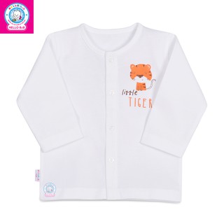 Áo cài giữa trắng tay dài Hello B&B