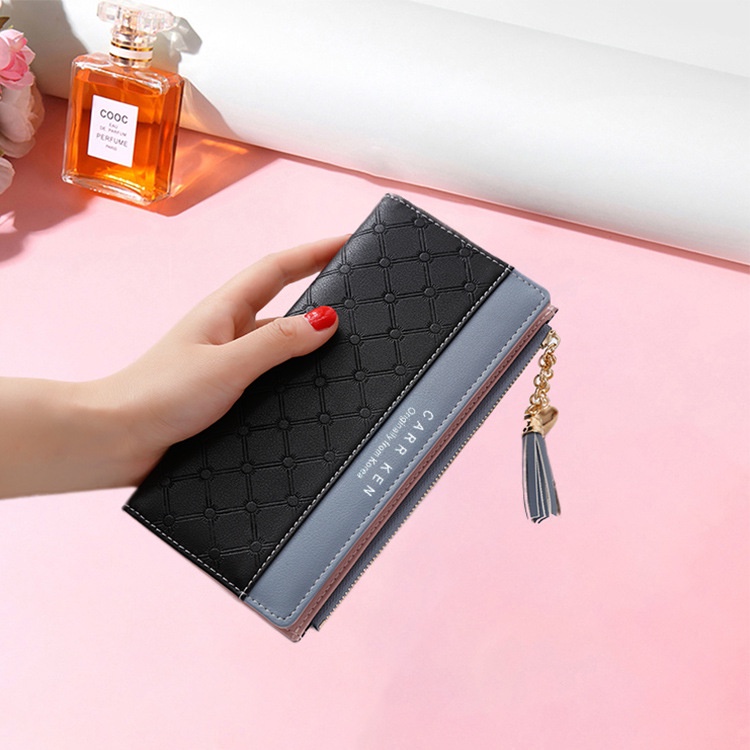 Ví Dài Nhiều Ngăn Đựng Thẻ Có Khóa Kéo Phong Cách Hàn Quốc Thời Trang 2022 Dành Cho Nữ