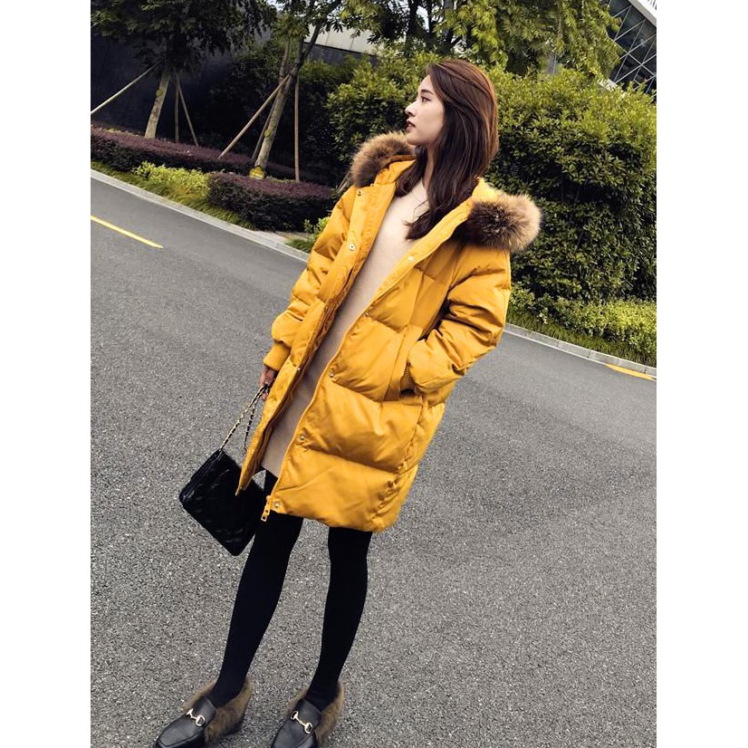 Áo phao nữ❤️FREESHIP❤️Áo Phao Lông Chồn Dáng Dài Cho Nữ