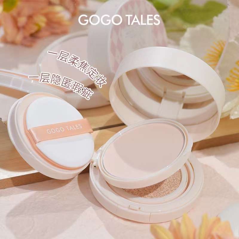 Phấn Nước Phấn Phủ Nén 2 Tầng Đa Năng 2in1 GOGOTALES Dưỡng Ẩm Light And Nude Pressed Powder Cushion GT361