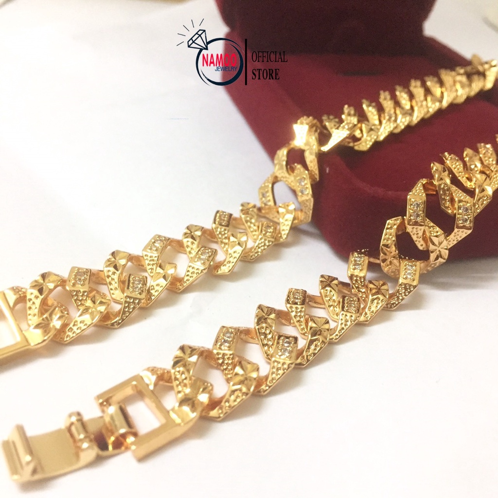 Lắc Tay Xích L679 Đính Đá Mạ Vàng Nữ