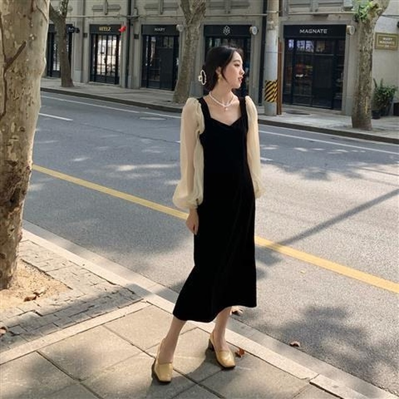 Đầm dài tay thời trang quyến rũ cho nữ