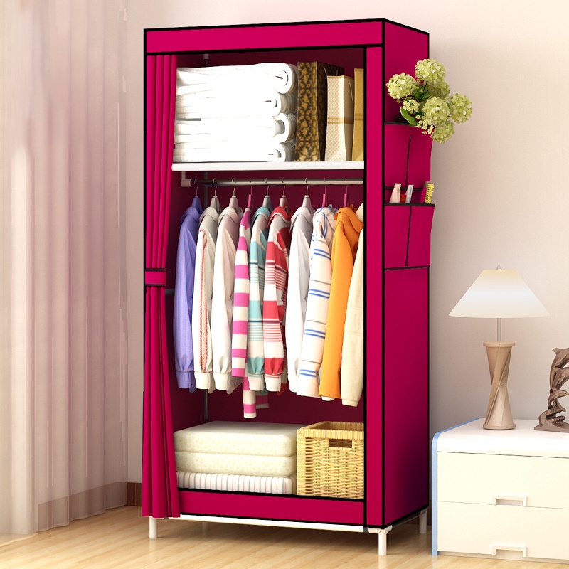 Nafenai Tủ quần áo ống gọng thép đơn giản cho phòng ngủ gia đình