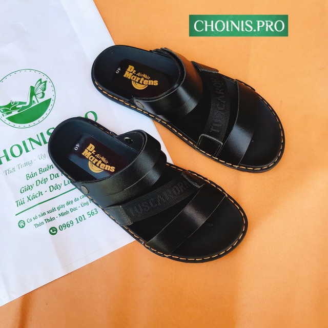 Dép Da Quai Hậu Nam CHOINIS - Bảo Hành 6 Tháng Da + Đế