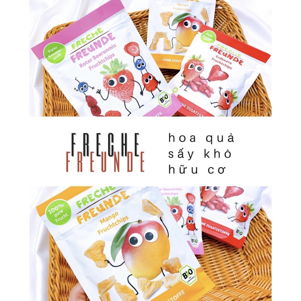 Hoa quả sấy khô hữu cơ Freche Freunde 135g - The Caring Cube