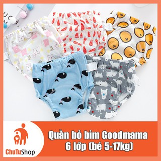 Quần bỏ bỉm Goodmama 6 lớp SizeE 80/90/100/110 cho bé từ 5-17kg |Chutushop