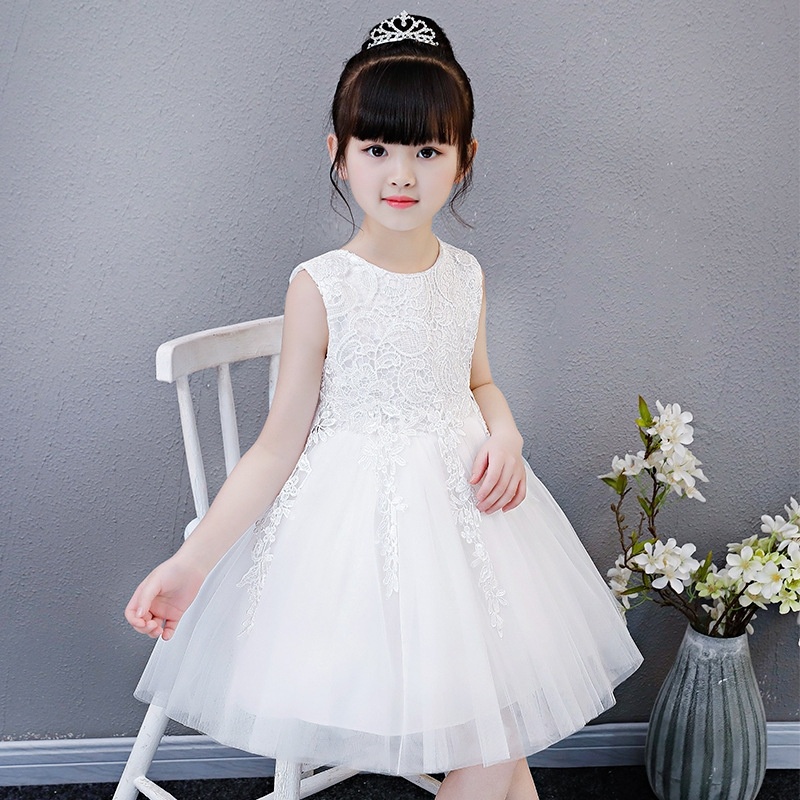 Bán Chạy OJIE Đầm Ren Công Chúa Màu Trơn Phồng Phối Hoa Làm Quà Tặng Sinh Nhật / Đám Cưới Cho Bé Gái