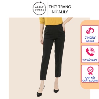 Quần baggy nữ khóa kéo bên hông dài 9 tấc cực xinh
