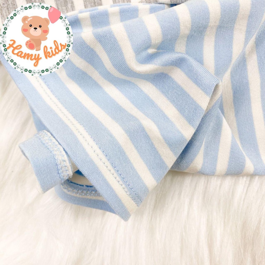 Đồ Bộ Cho Bé Minky Mom Chính Hãng Thun Lạnh Sọc Dệt Ngang Tay Ngắn Quần Dài Nhiều Màu Bé Từ 0-5 Tuổi Dưới 20kg- Hamykids