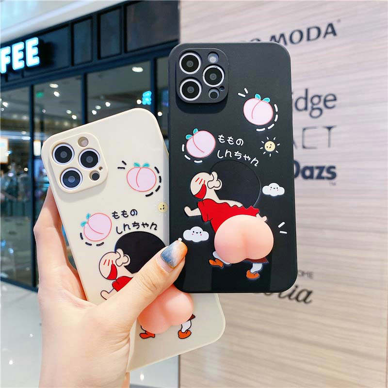 Ốp Điện Thoại Bằng Silicon Hình Mông Shin 3D Cho Iphone 12 11 Pro Max X Xs Max Xr | BigBuy360 - bigbuy360.vn