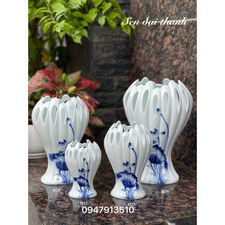 Lọ hoa Bàn tay Phật, Hoa Sen Đại thanh, hình chuồn, hình cô gái