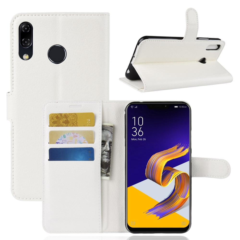 Bao da điện thoại màu trơn có ngăn đựng thẻ tiện dụng cho Asus Zenfone 5 ze620kl