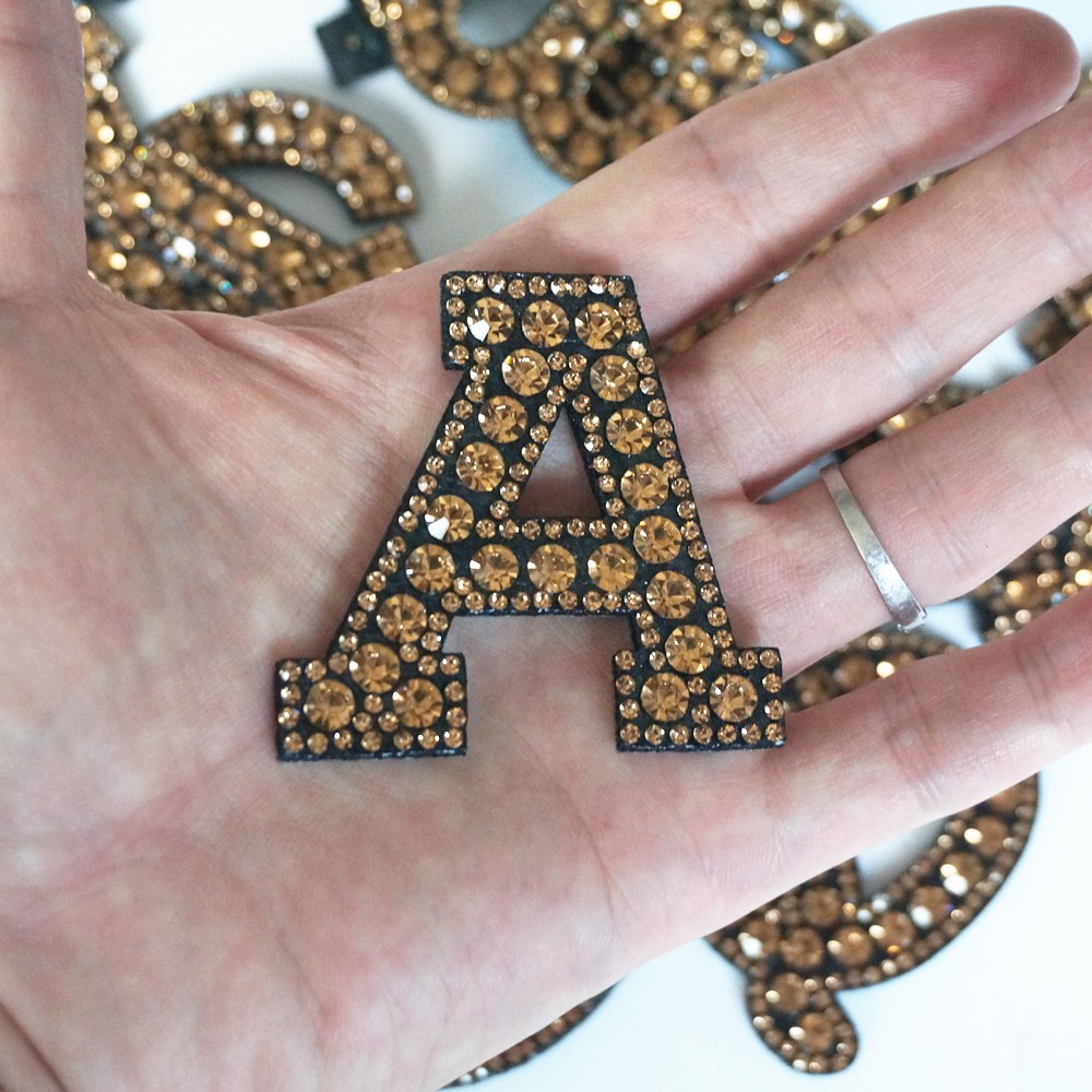 Sâm Panh Chữ Cái Đính Đá Kim Cương Giả May Quần Áo / Mũ / Túi Xách / Quần Áo diy