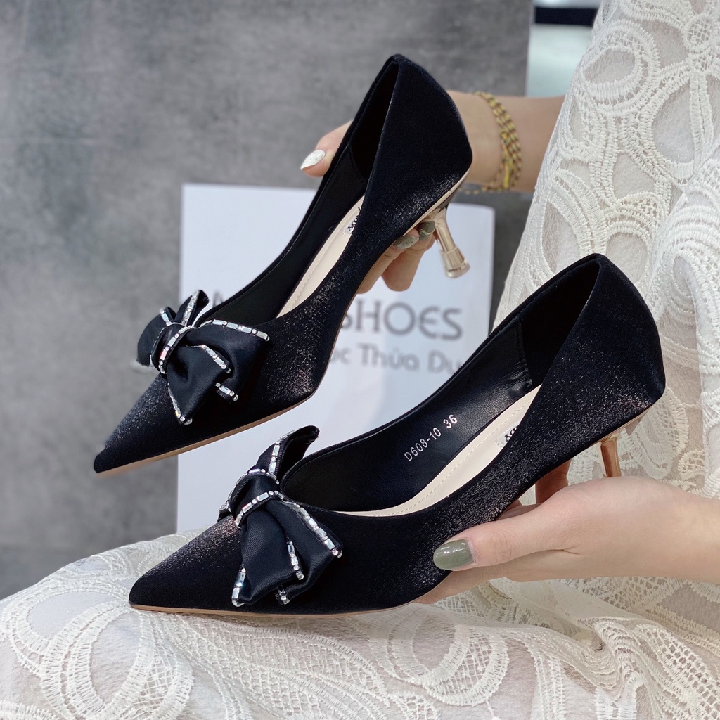 Min's Shoes - Giày Nơ Gót Nhọn Da Mềm Cao Cấp NC55