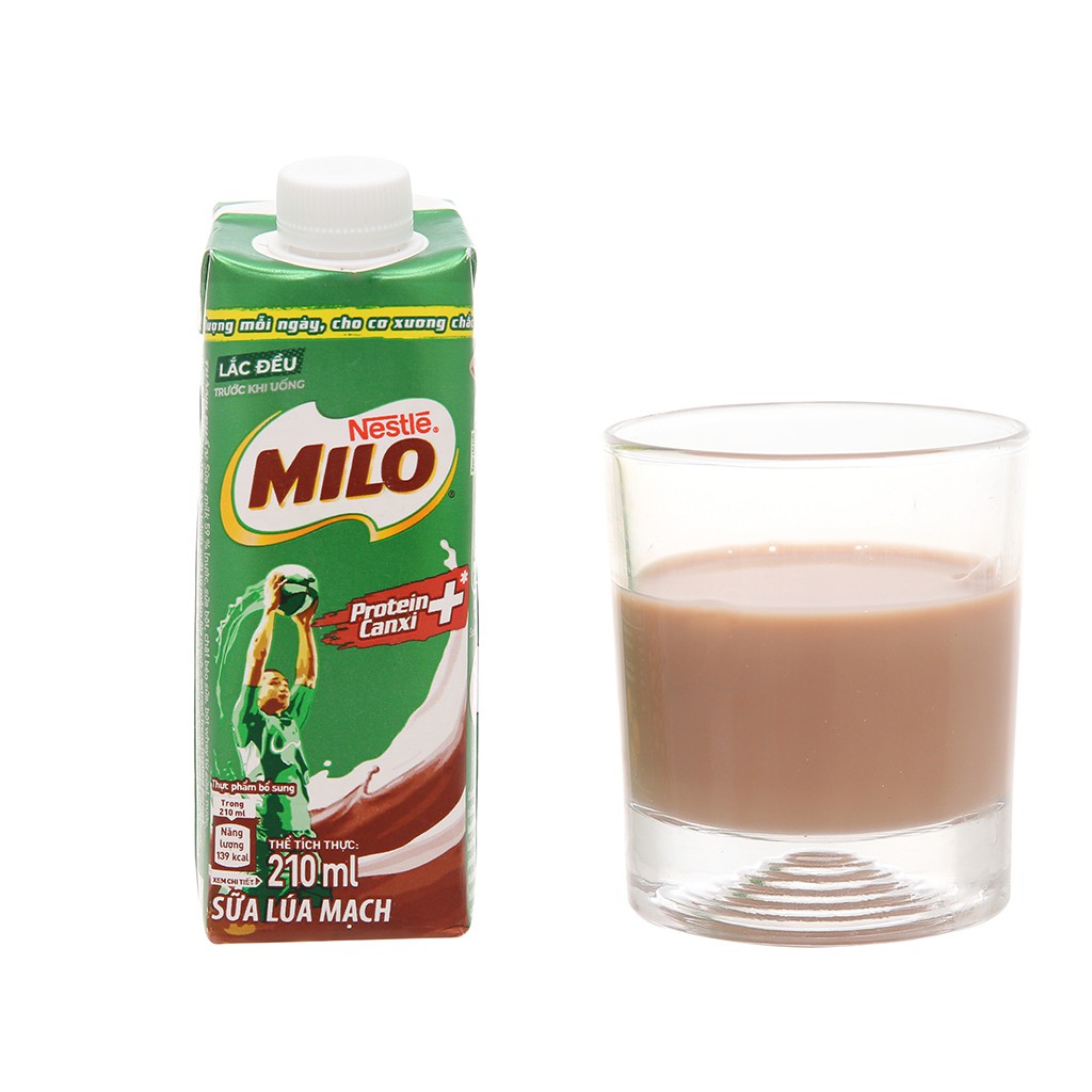 [GIÁ SỐC ] Thùng 24 hộp Milo nước nắp vặn tiện dụng 210 ml/ bữa sáng ít đường 200 ml
