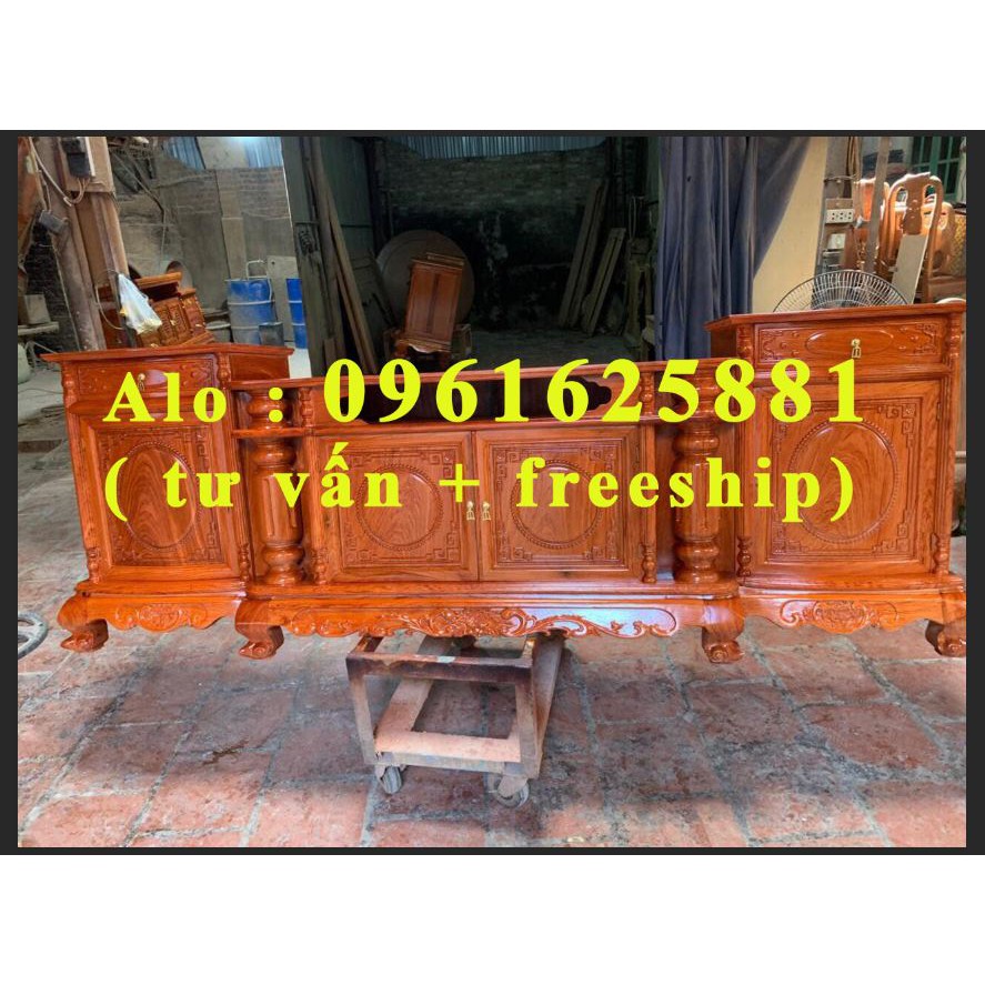 Kệ Tivi Kiểu Cột Nho Gỗ Gõ Đỏ Nam Phi