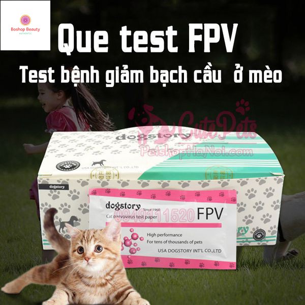 [Mã giảm mỹ phẩm chính hãng] Que Test  FPV Kit Xét Nghiệm Bệnh Giảm Bạch Cầu Mèo - CutePets Phụ kiện chó mèo Pet shop Hà