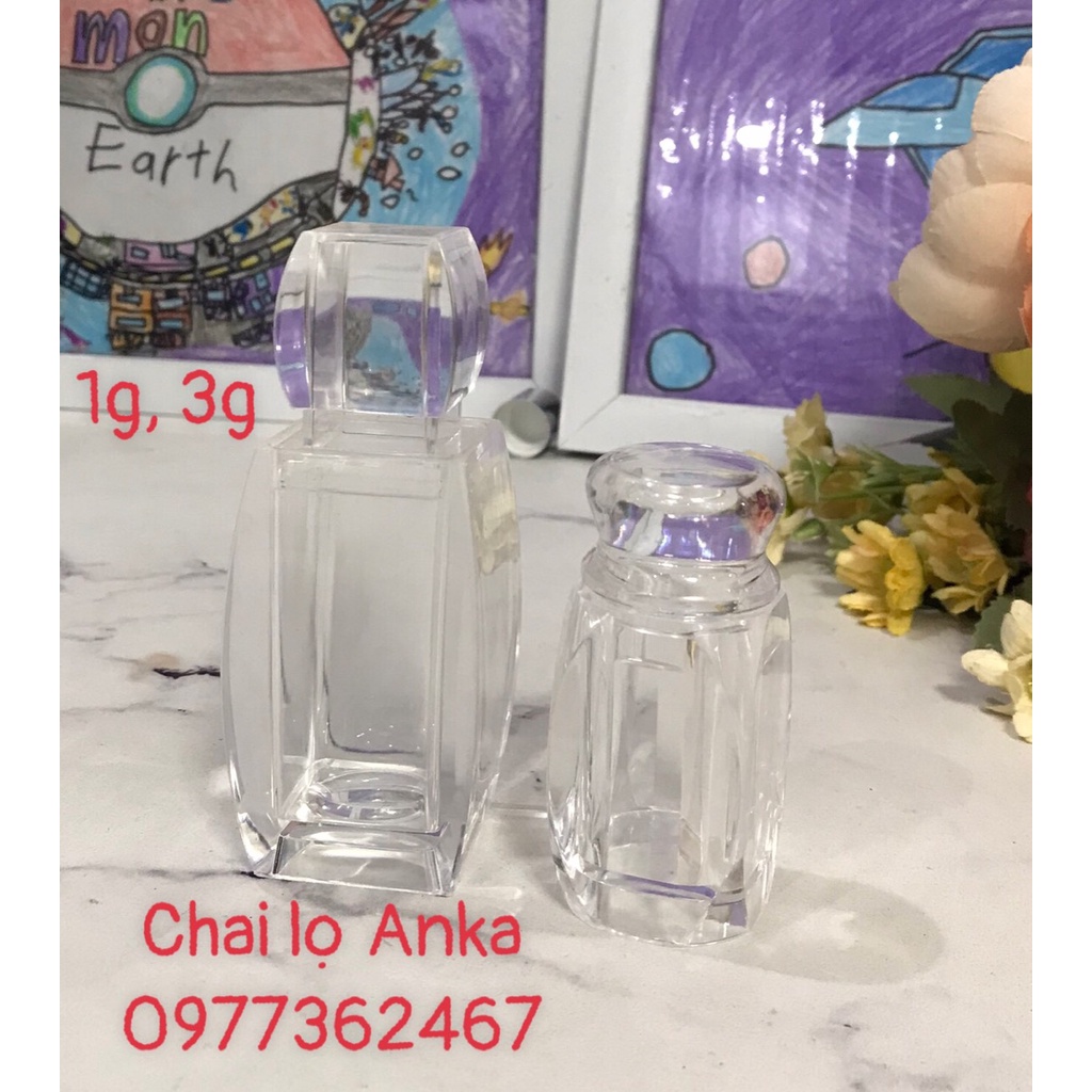 Chai lọ đựng nhụy hoa nghệ tây, Lọ CHAI saffron 1g, 3g