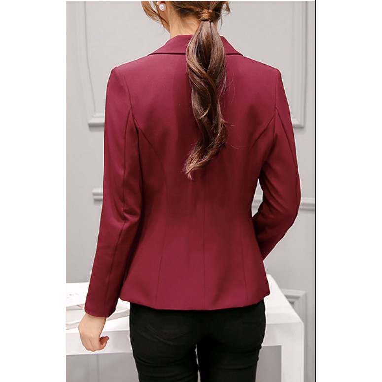 Áo khoác vest nữ blazer dáng ngắn kiểu Hàn Quốc 2 lớp chất liệu tuyết mưa mầu Trắng,Đen,Xanh,Đỏ | BigBuy360 - bigbuy360.vn