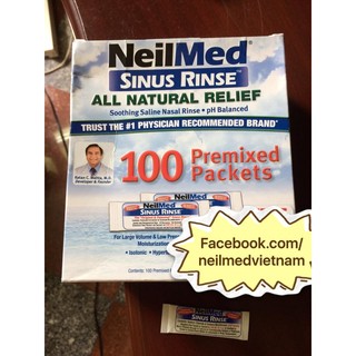 [Hàng Mỹ đi air] Muối rửa mũi Neilmed 100 gói