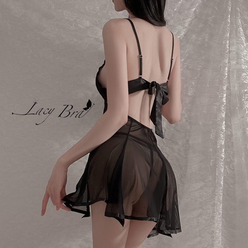 Váy Ngủ Voan Mỏng Xuyên Thấu Phối Ren Ngực Siêu Sexy Lacy Bra - V20