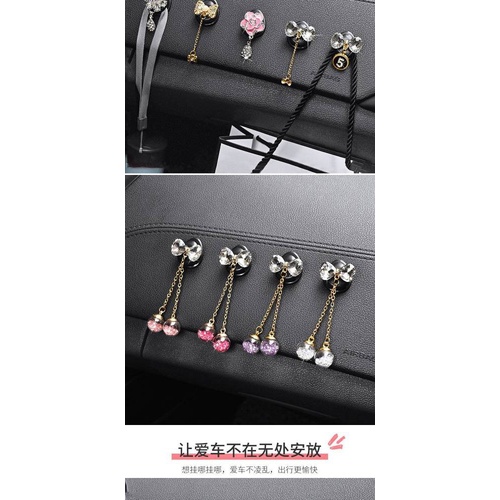 Car Small Hook Creative Diamond Crystal Car Interior Decoration Front Row Adhesive Hook Multifunctional Storage Universal fceU