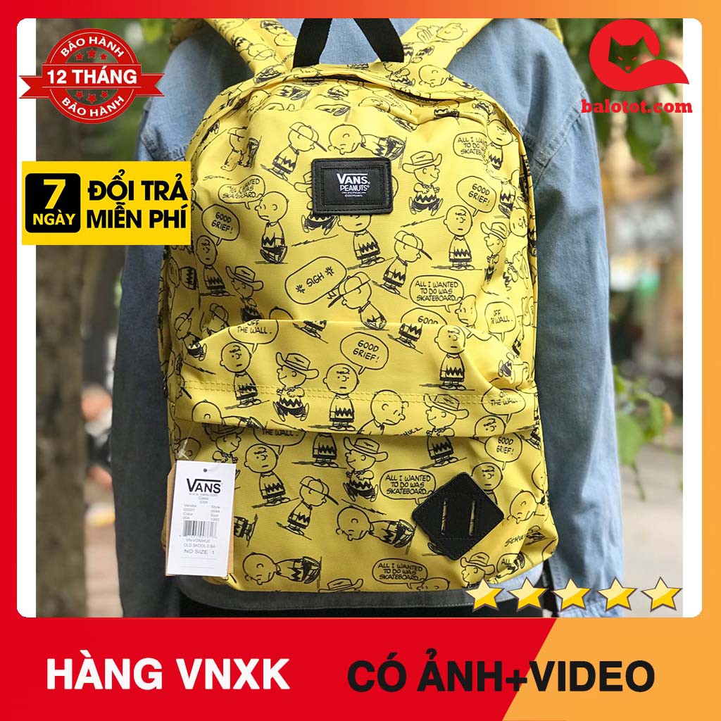 [ẢNH THẬT] Balo Học Sinh Vans X Peanuts Old Skool Yellow ĐI HỌC ĐI CHƠI ĐỀU ĐẸP