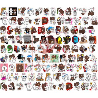 Sticker decal Brown & Cony (Gấu Brown và Thỏ Cony)