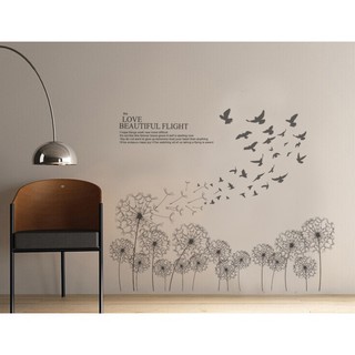 Decal dán tường Bồ công anh và đàn chim