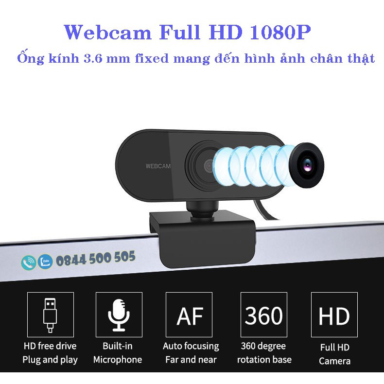 WebCam Máy Tính PC SWC-01 (Có Mic) Độ Phân Giải Full HD 1080P