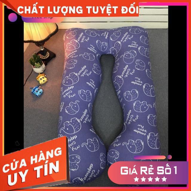 Gối Bà Bầu Chữ U Cotton Size 120cm×75cm