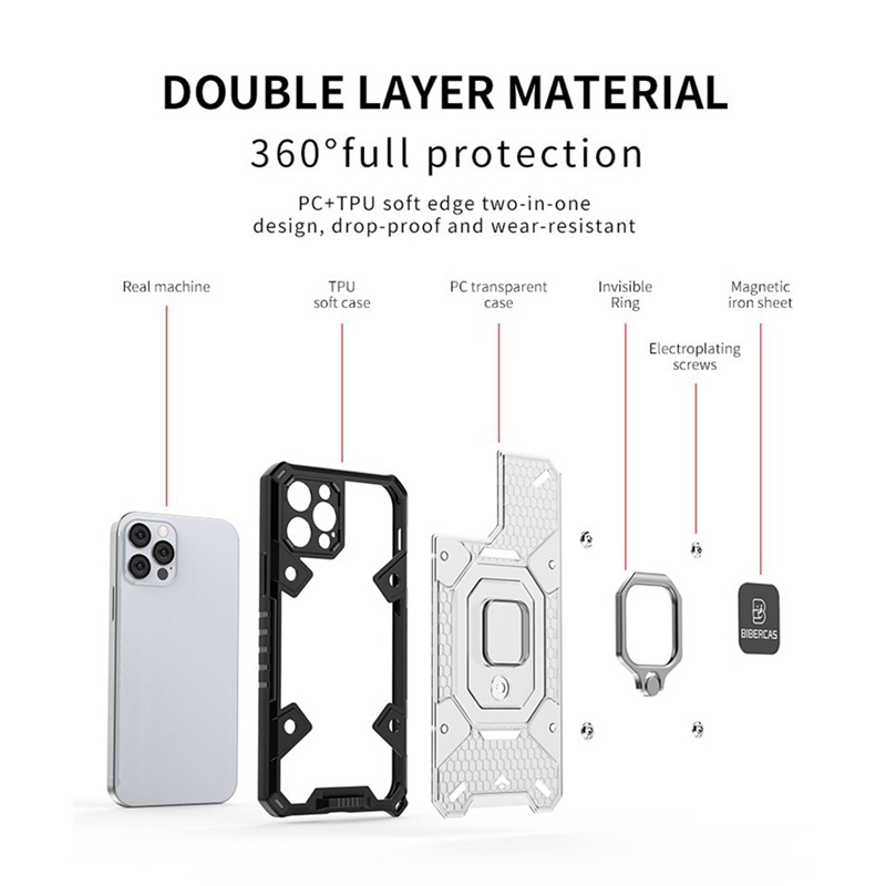 OPPO Reno 6Z 6 Pro Plus A93s A74 5G Drop Protection Cover Magnetic Ring Car Bracket Phone Case