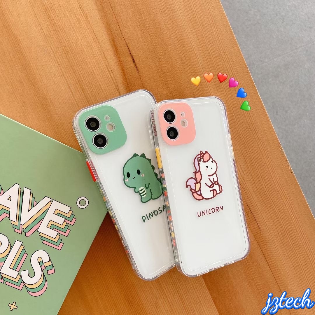 Ốp điện thoại trong suốt họa tiết khủng long hoạt hình cho Iphone 12 11 Pro Max X Xs Max XR 8 7 Plus 12 Mini | BigBuy360 - bigbuy360.vn