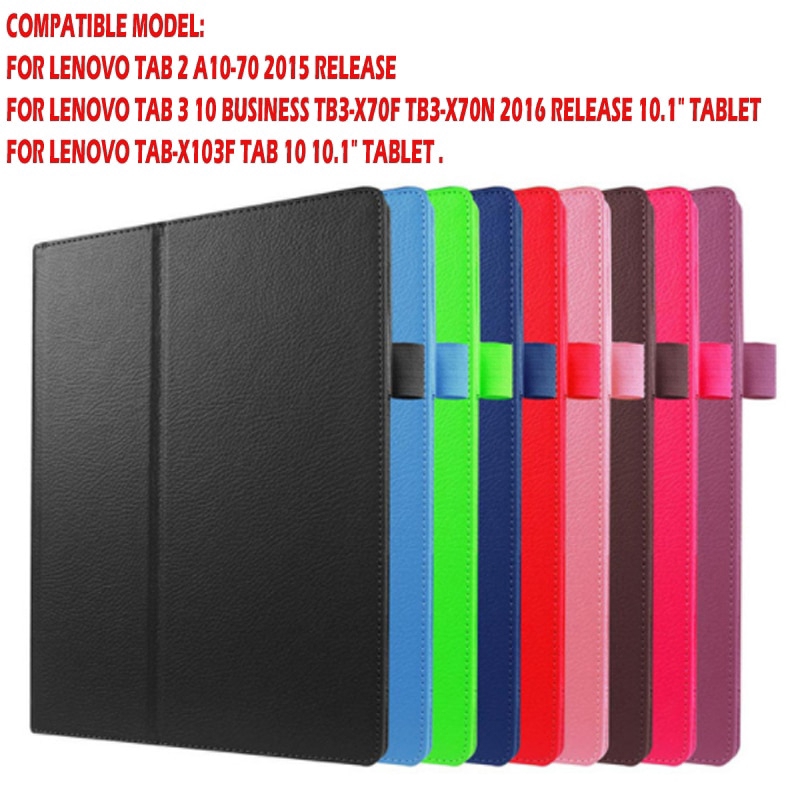 Bao da máy tính bảng PU có giá đỡ cho Lenovo Tab 2 A10-70 Lenovo TAB 3 10 TB-X103F Tab 10 10.1"