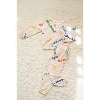 [LITTLE PINK] AMBER SET - Bộ thun da cá mặc nhà bé gái