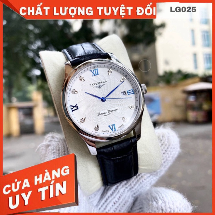 Đồng Hồ Nam longines Sapphire LG025 Case 38mm Máy Pin Nhật Chống Xước Tuyệt Đối