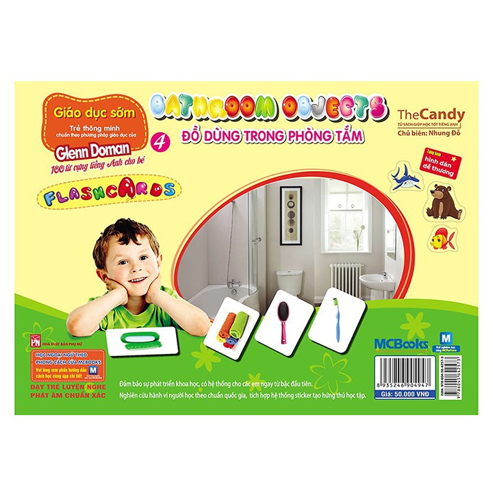 Flashcard - Dạy Trẻ Theo Phương Pháp Glenn Doman - Bathroom objects – Đồ dùng trong phòng tắm