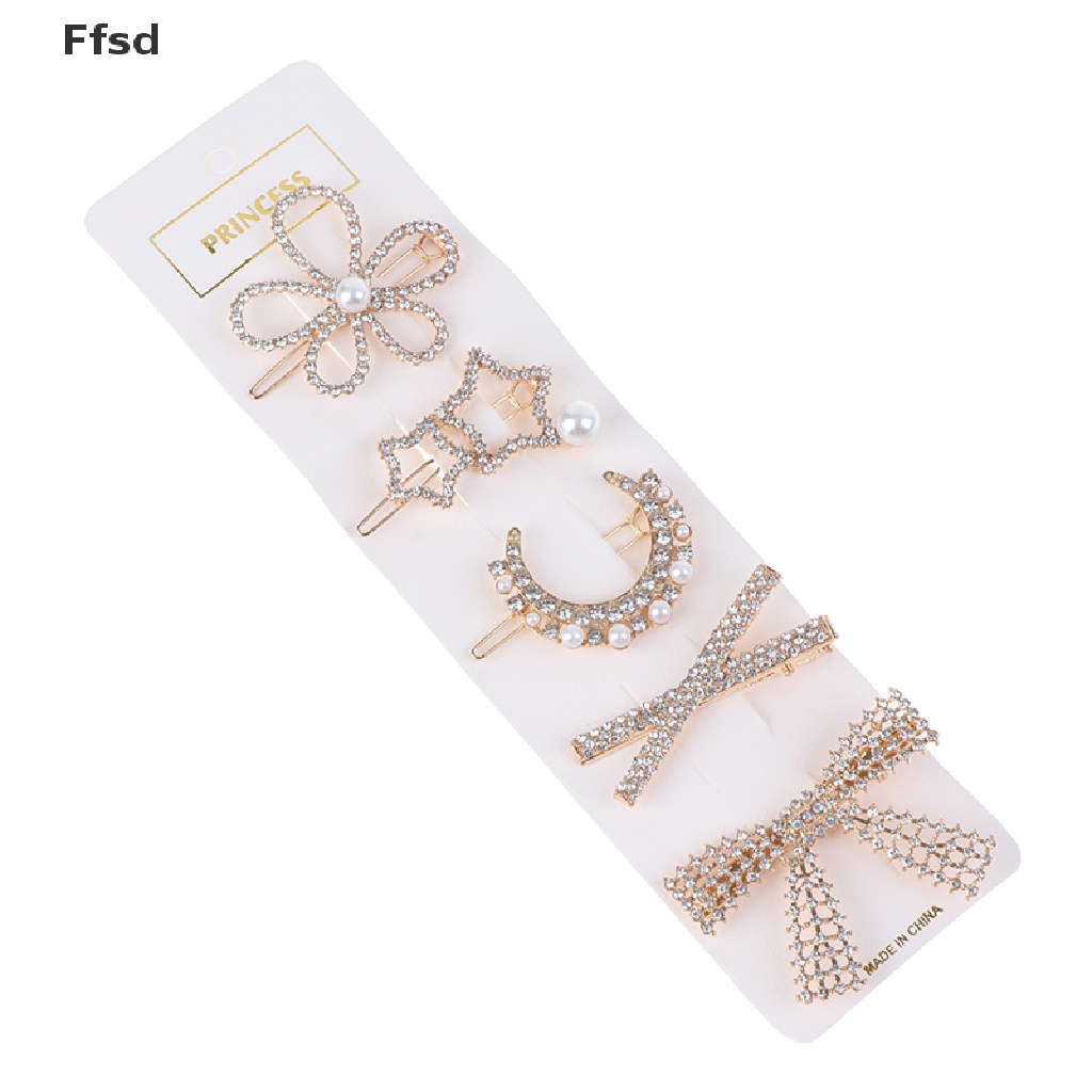 Set 5 Kẹp Tóc Đính Đá Thời Trang Cho Nữ