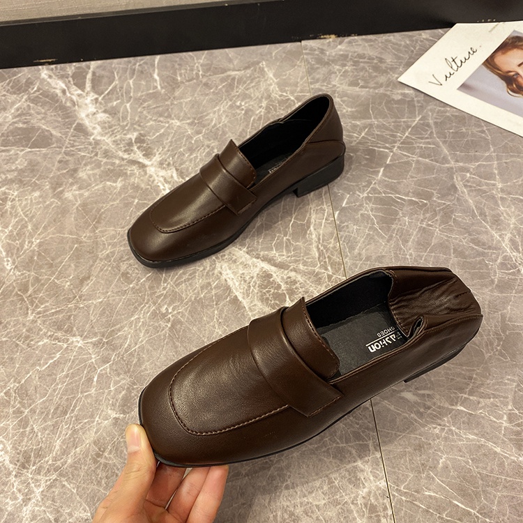 Giày loafer mũi vuông bệt đeo 2 kiểu vintage Hàn quốc