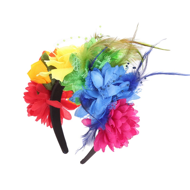 Băng Đô Cài Tóc Đính Hoa Giả Phong Cách Halloween Cho Bé Gái