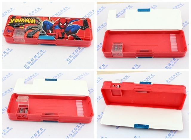 Hộp đựng bút nhựa 2 mặt cho bé trai