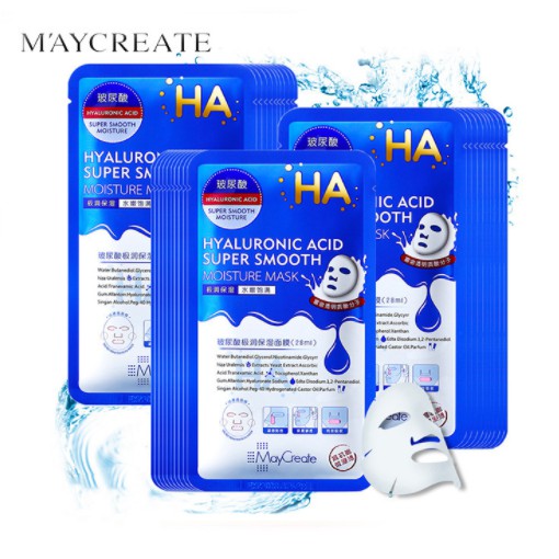 Mặt Nạ Dưỡng Ẩm Dưỡng Trắng Da HA Maycreate Mask Ha 1 miếng Hàng Nội Địa Trung