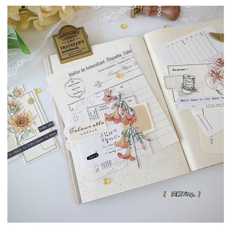 Cuộn washi “In Blossom” siêu xinh trang trí journal phong cách vintage